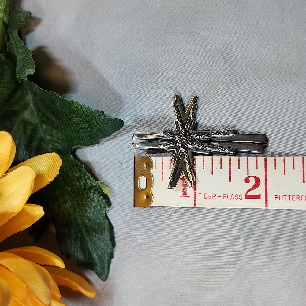 925 Sterling Silver Solid Cross Charm - image 2